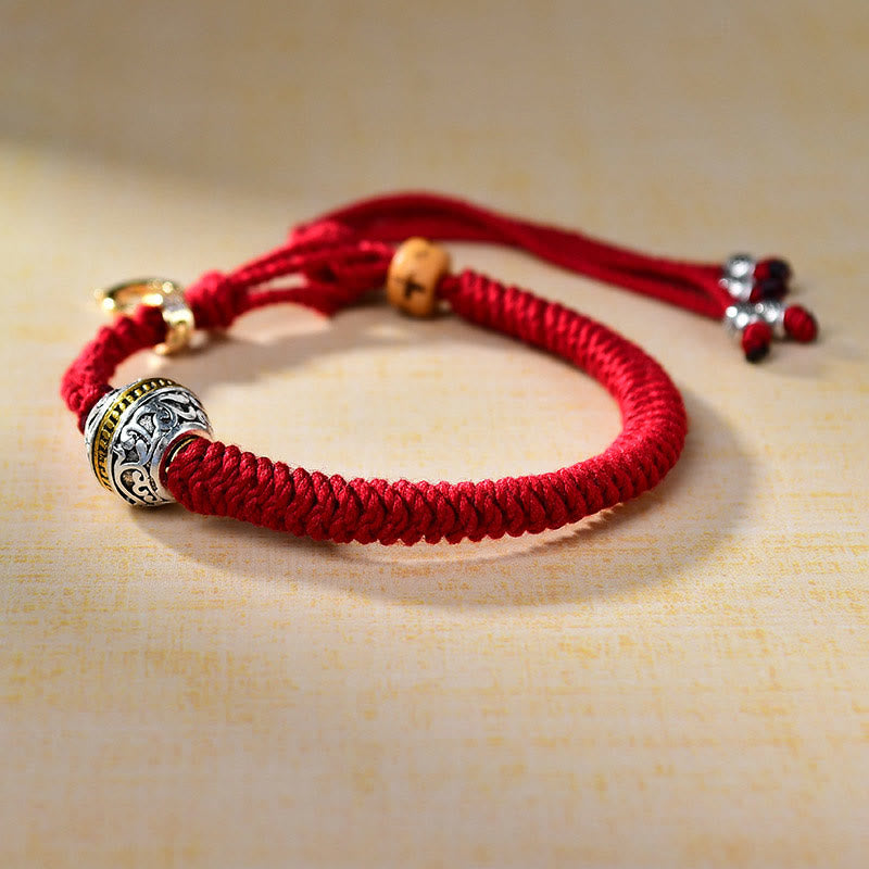 Buddha Stones Tibetan Red Rope Diamond Knot Luck Braided Bracelet