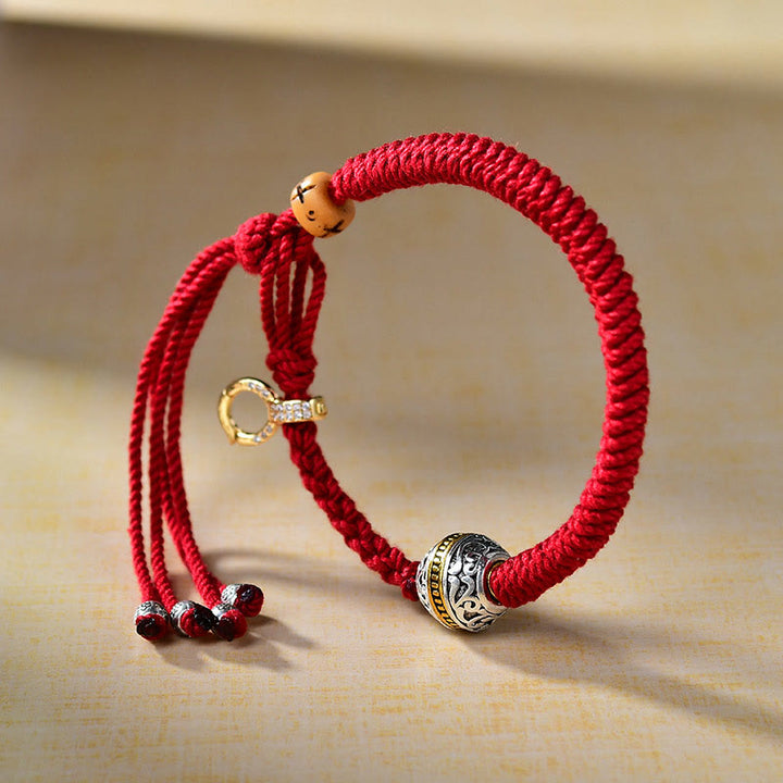 Buddha Stones Tibetan Red Rope Diamond Knot Luck Braided Bracelet