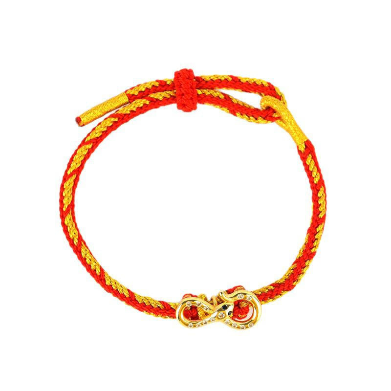 Buddha Stones Red String Mobius Strip Year Of The Snake Luck Braided Bracelet