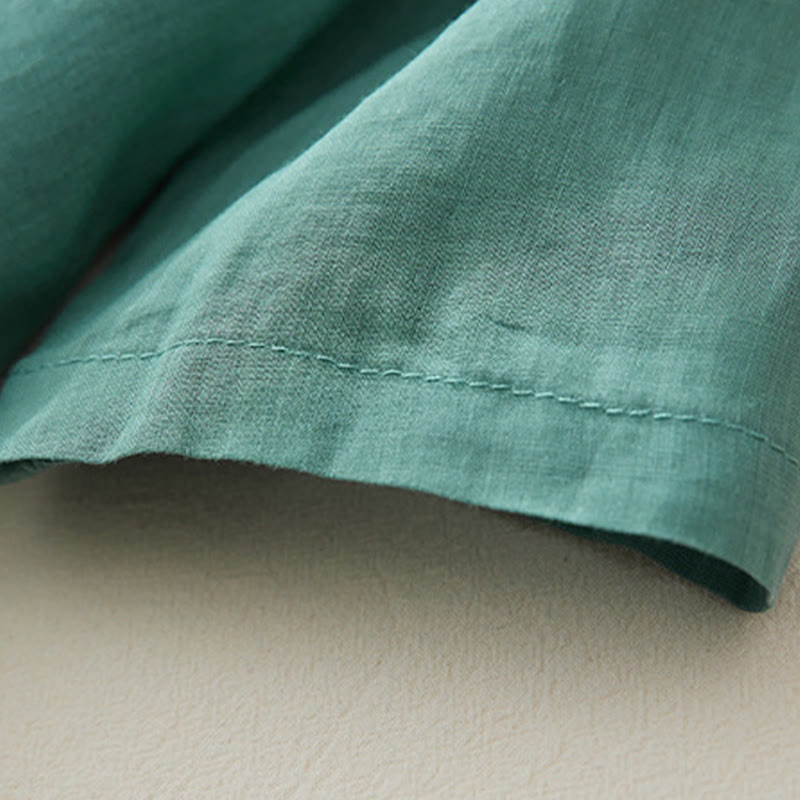 Buddha Stones Casual Women's Embroidery Plants Design Three Quarter Sleeve Cotton Linen Shirt - image 25