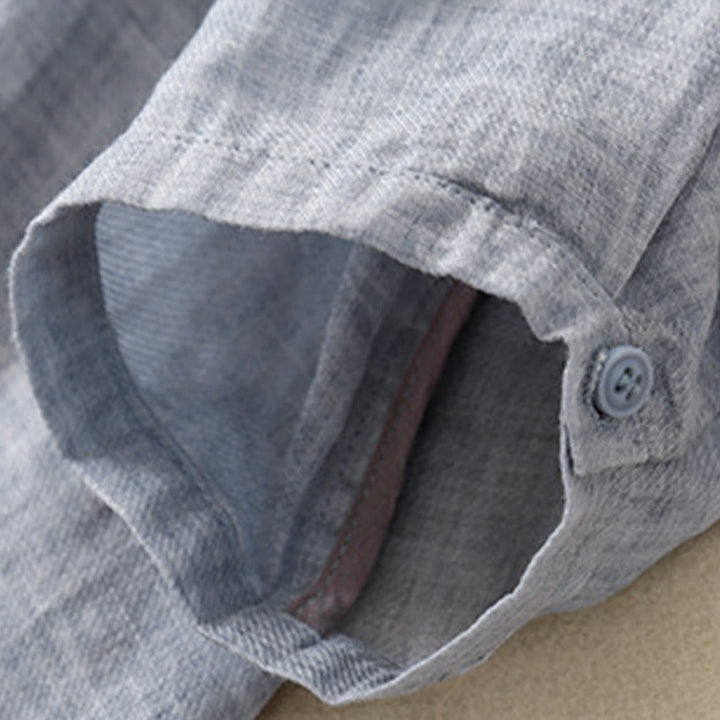 Buddha Stones Casual Embroidered Plant Stand Collar Design Three Quarter Sleeve Women's Cotton Linen Shirt - image 28