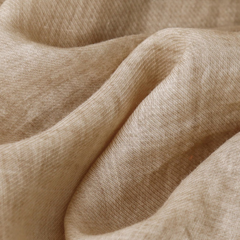 Buddha Stones Casual Embroidered Plant Stand Collar Design Three Quarter Sleeve Women's Cotton Linen Shirt - image 19