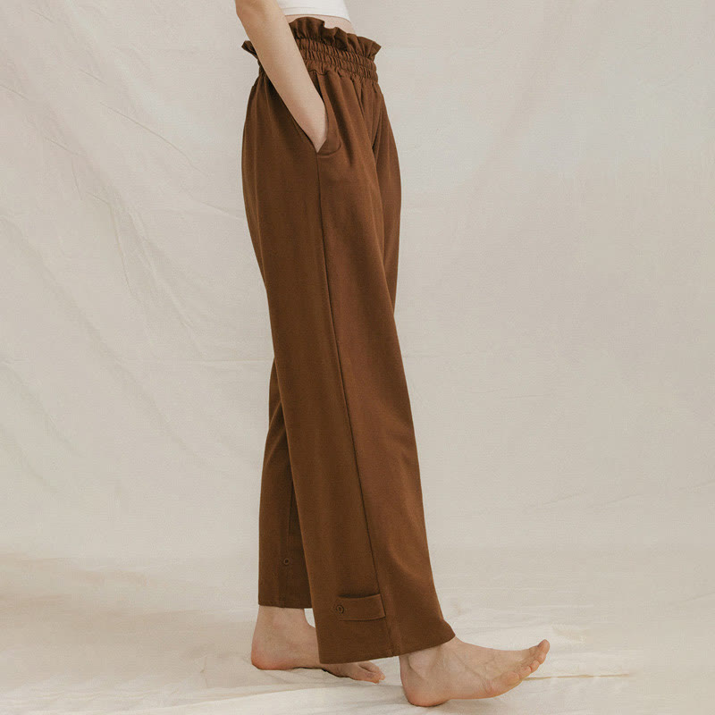 Buddha Stones Casual Buckle Loose Women's Spandex Pants With Pockets - image 5