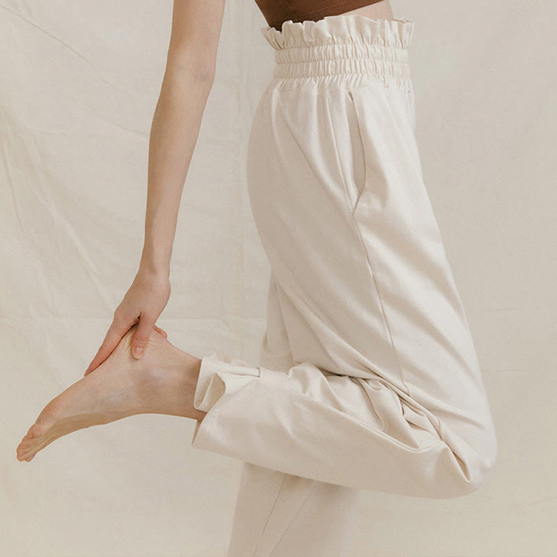 Buddha Stones Casual Buckle Loose Women's Spandex Pants With Pockets - image 18