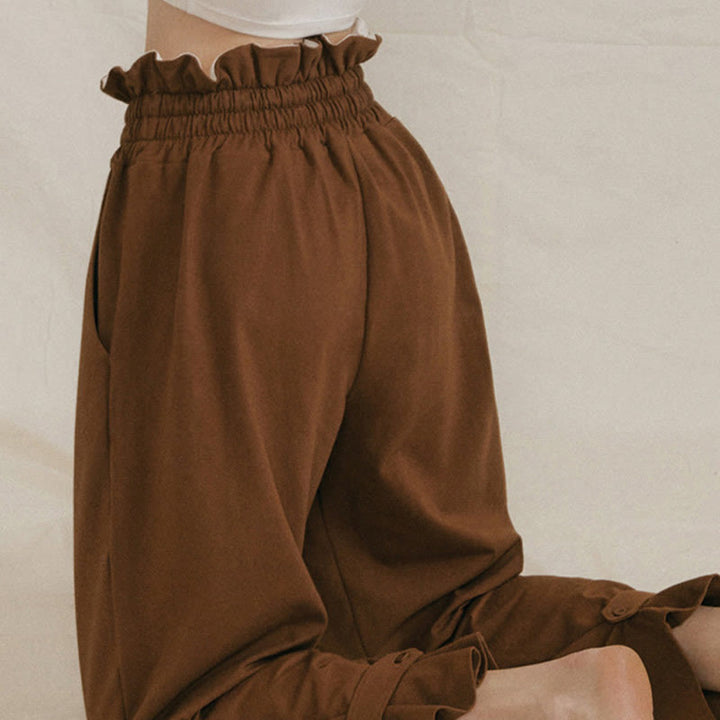 Buddha Stones Casual Buckle Loose Women's Spandex Pants With Pockets - image 7