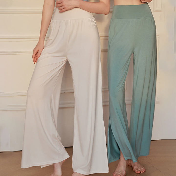Buddha Stones Casual Plain High Waist Elastic Women's Cotton Wide Leg Pants - image 12