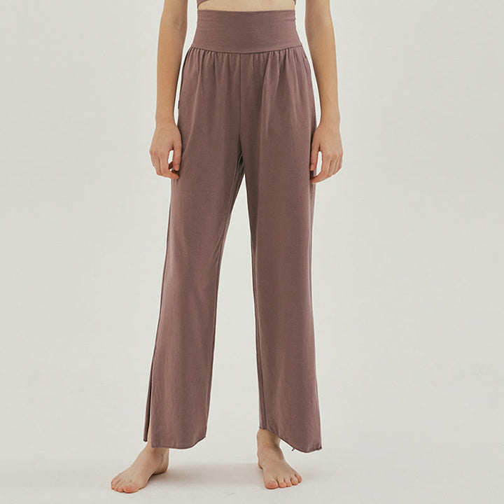 Buddha Stones Casual Loose Tie-down Hem Plain High Waist Women's Leica Pants With Pockets - RosyBrown - US4，UK/AU8，EU36 (L) - image 27