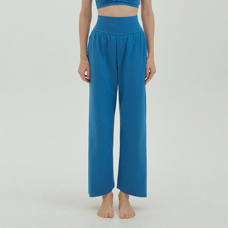Buddha Stones Casual Loose Tie-down Hem Plain High Waist Women's Leica Pants With Pockets - AntiqueWhite - US4，UK/AU8，EU36 (L) - image 45
