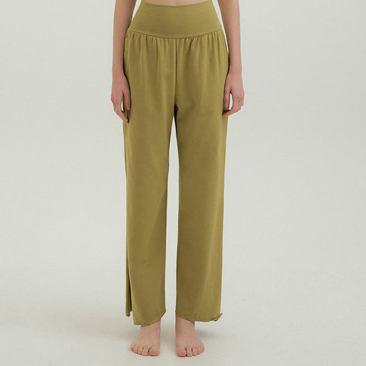 Buddha Stones Casual Loose Tie-down Hem Plain High Waist Women's Leica Pants With Pockets - OliveDrab - US4，UK/AU8，EU36 (L) - image 37