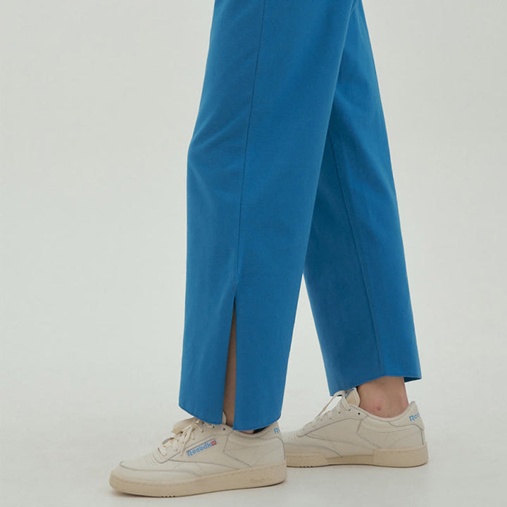 Buddha Stones Casual Loose Tie-down Hem Plain High Waist Women's Leica Pants With Pockets - image 49