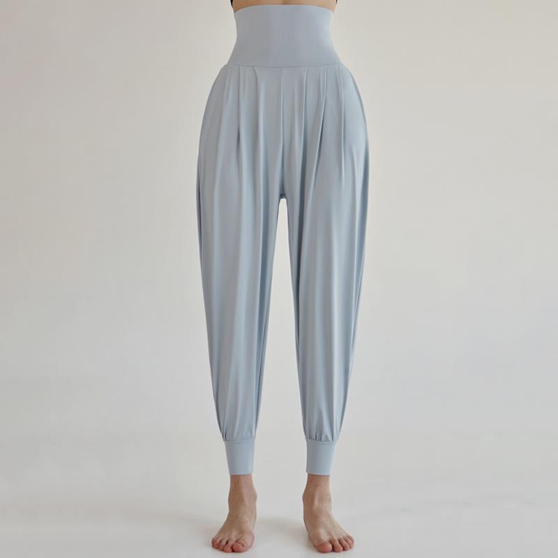 Buddha Stones Casual Plain High Waist Quick Drying Women's Leica Pants With Pockets - PowderBlue - US4，UK/AU8，EU36 (L) - image 8