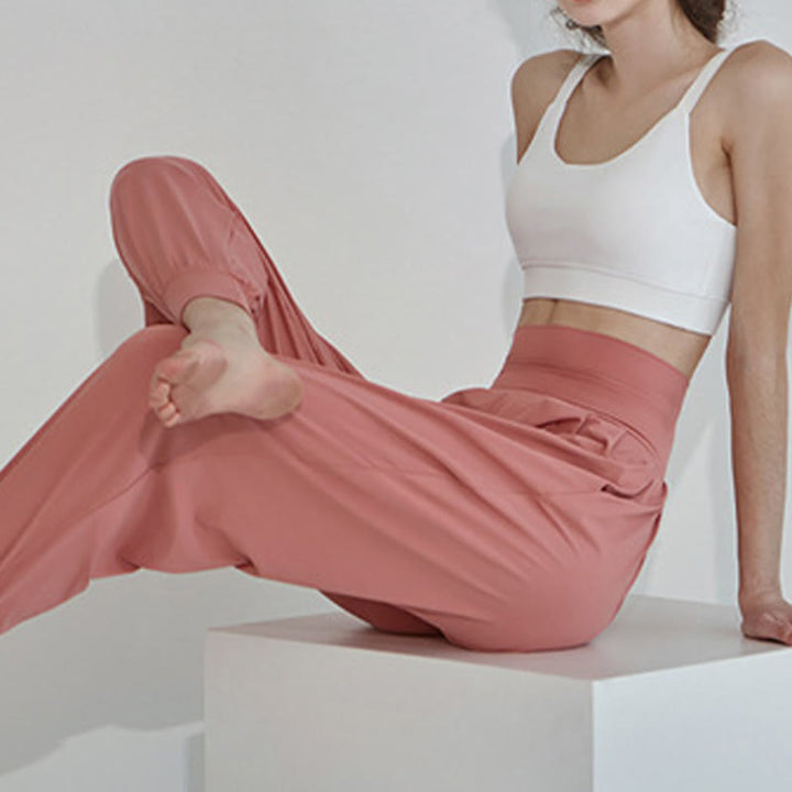 Buddha Stones Casual Plain High Waist Quick Drying Women's Leica Pants With Pockets - image 22