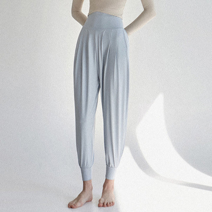 Buddha Stones Casual Plain High Waist Quick Drying Women's Leica Pants With Pockets - image 9