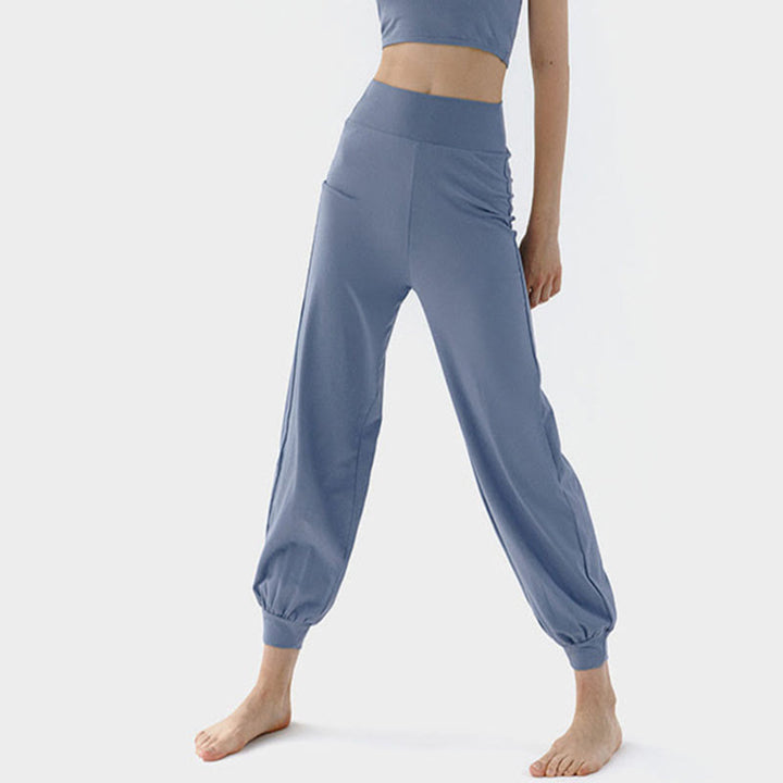 Buddha Stones Casual Plain High Waist Quick Drying Women's Leica Pants - SteelBlue - US4，UK/AU8，EU36 (L) - image 10