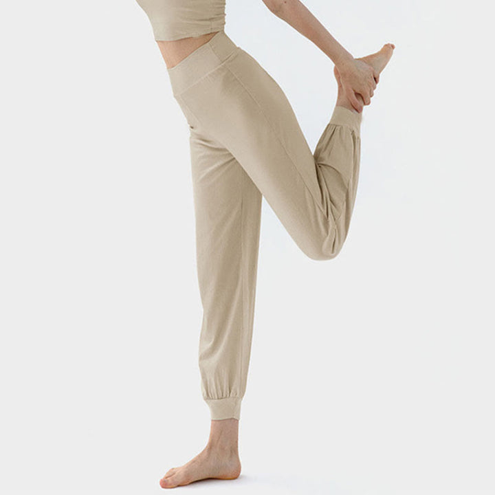 Buddha Stones Casual Plain High Waist Quick Drying Women's Leica Pants - Wheat - US4，UK/AU8，EU36 (L) - image 6