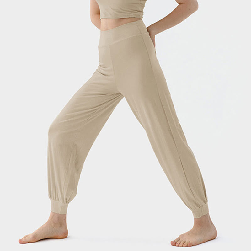 Buddha Stones Casual Plain High Waist Quick Drying Women's Leica Pants - image 7