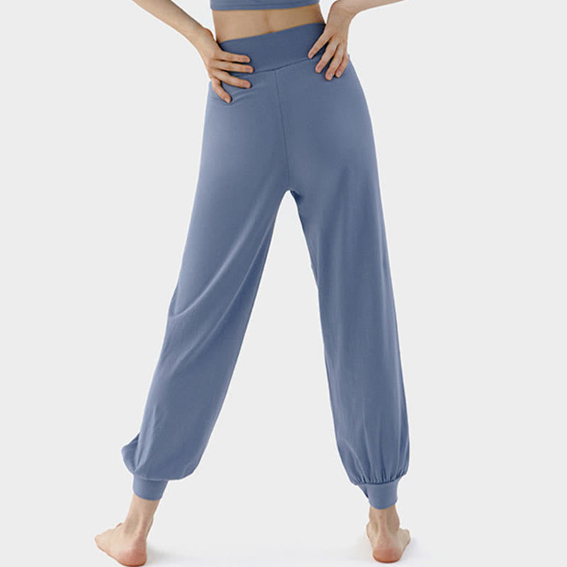 Buddha Stones Casual Plain High Waist Quick Drying Women's Leica Pants - image 11