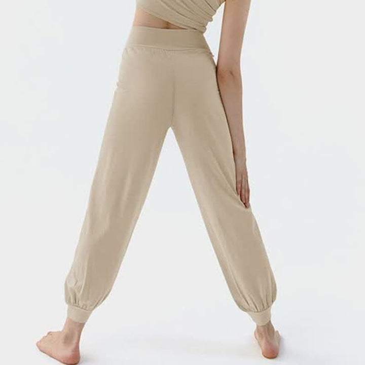 Buddha Stones Casual Plain High Waist Quick Drying Women's Leica Pants