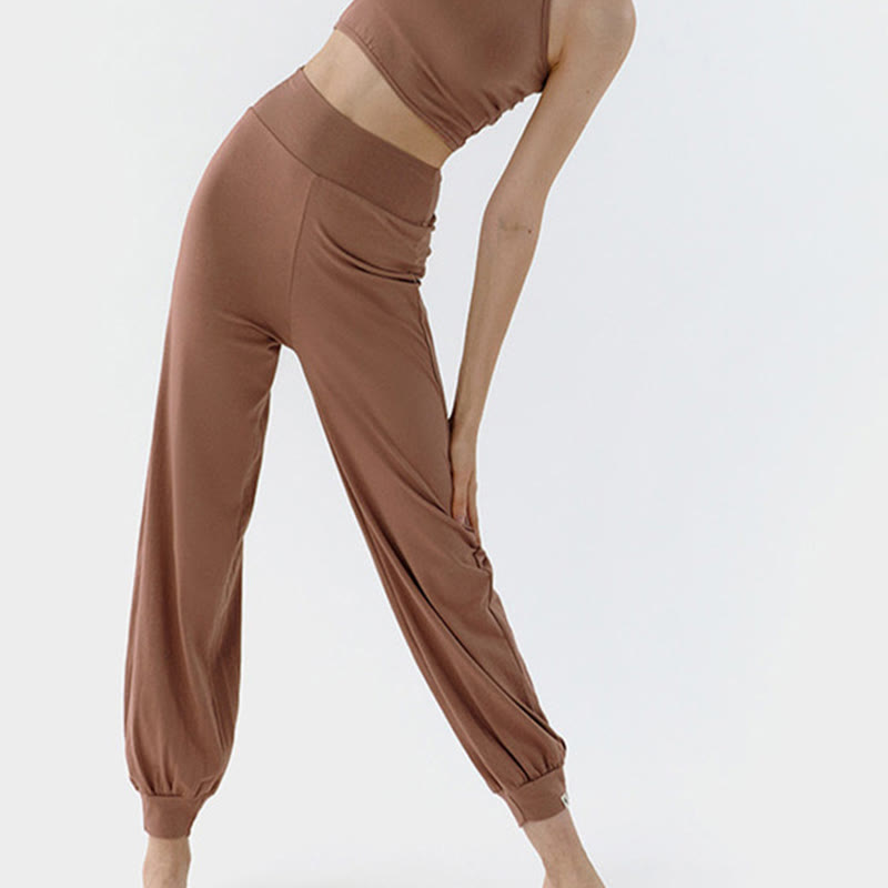 Buddha Stones Casual Plain High Waist Quick Drying Women's Leica Pants - image 1