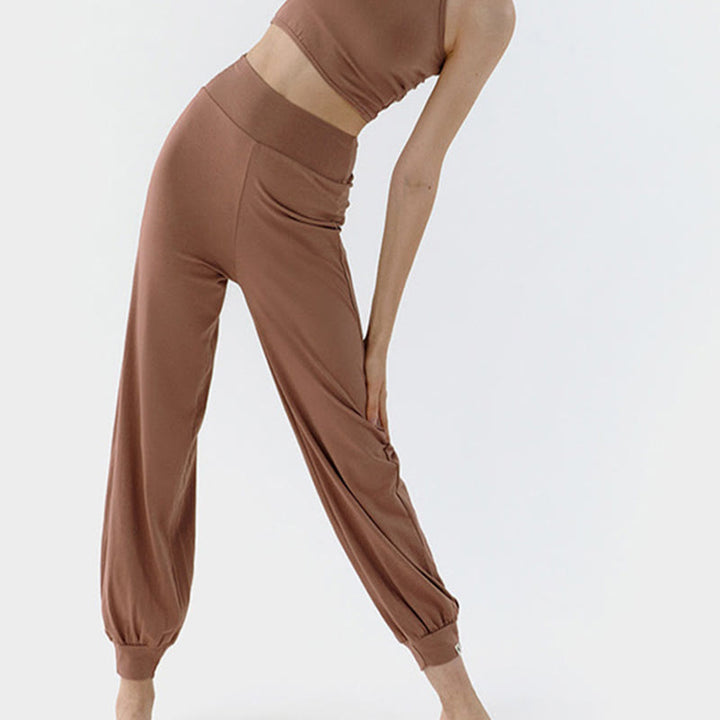 Buddha Stones Casual Plain High Waist Quick Drying Women's Leica Pants - image 2
