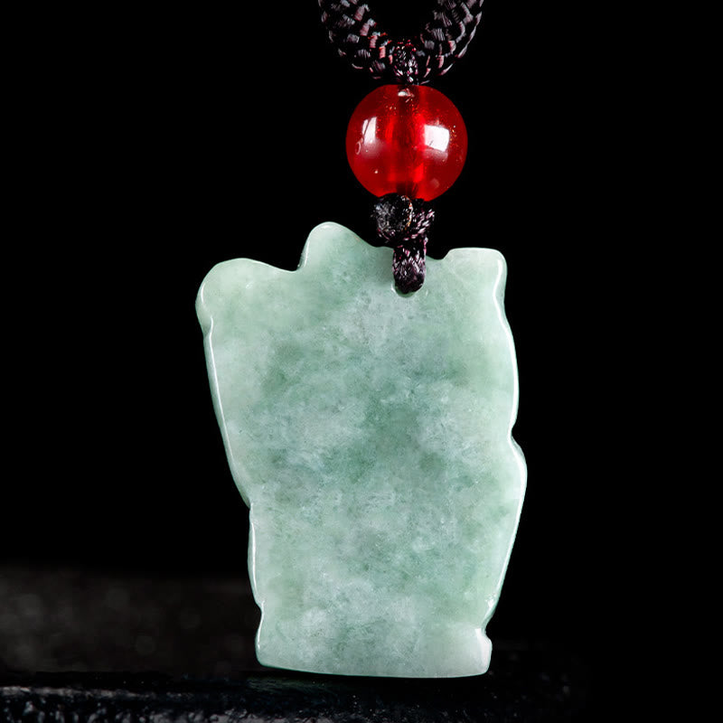 Buddha Stones Lucky Cat Jade Abundance Necklace Pendant - image 4