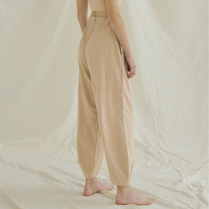 Buddha Stones Casual Plain Breathable Loose Women's Leica Harem Pants With Pockets - image 3