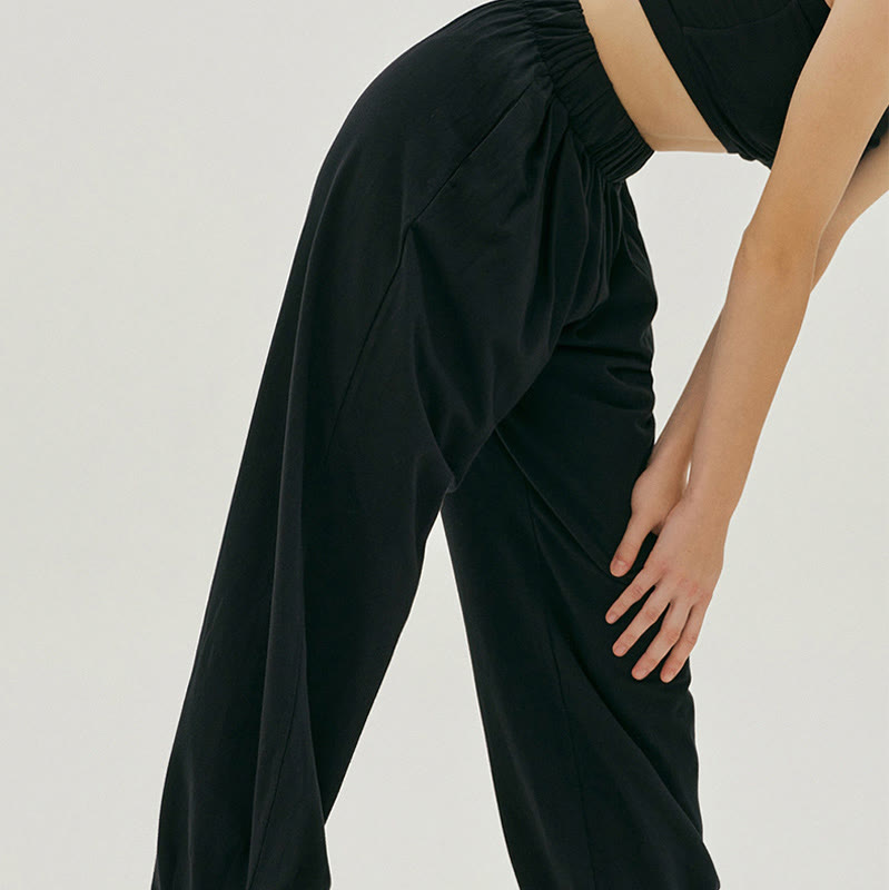 Buddha Stones Casual Plain Breathable Loose Women's Leica Harem Pants With Pockets - image 9