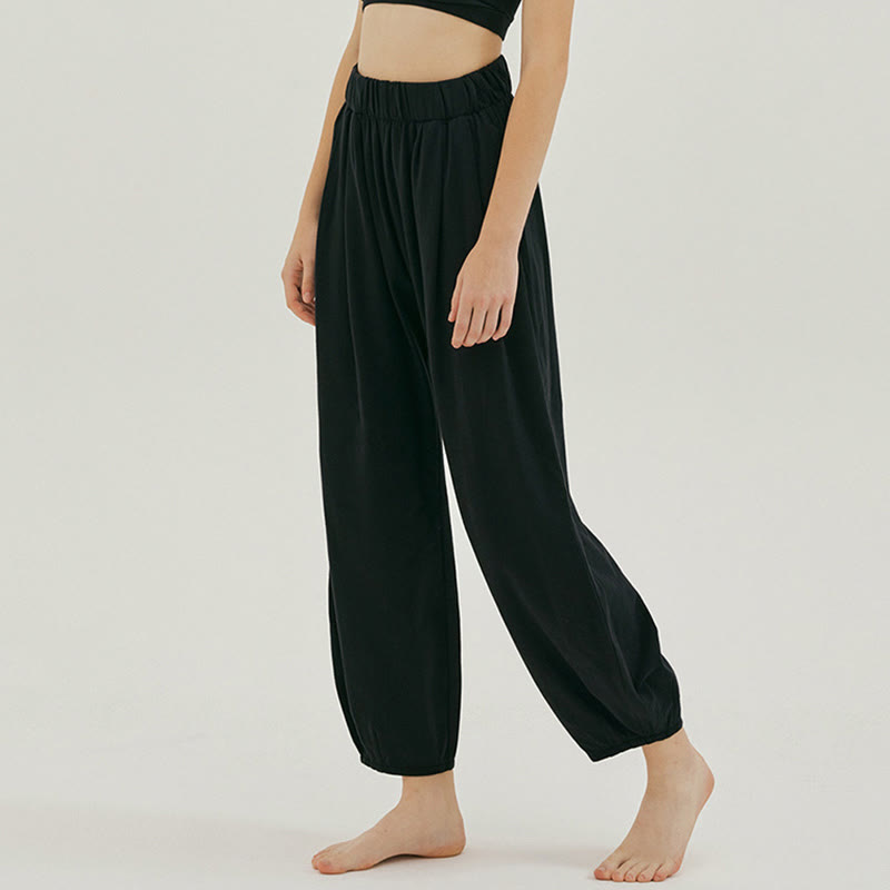 Buddha Stones Casual Plain Breathable Loose Women's Leica Harem Pants With Pockets - image 10