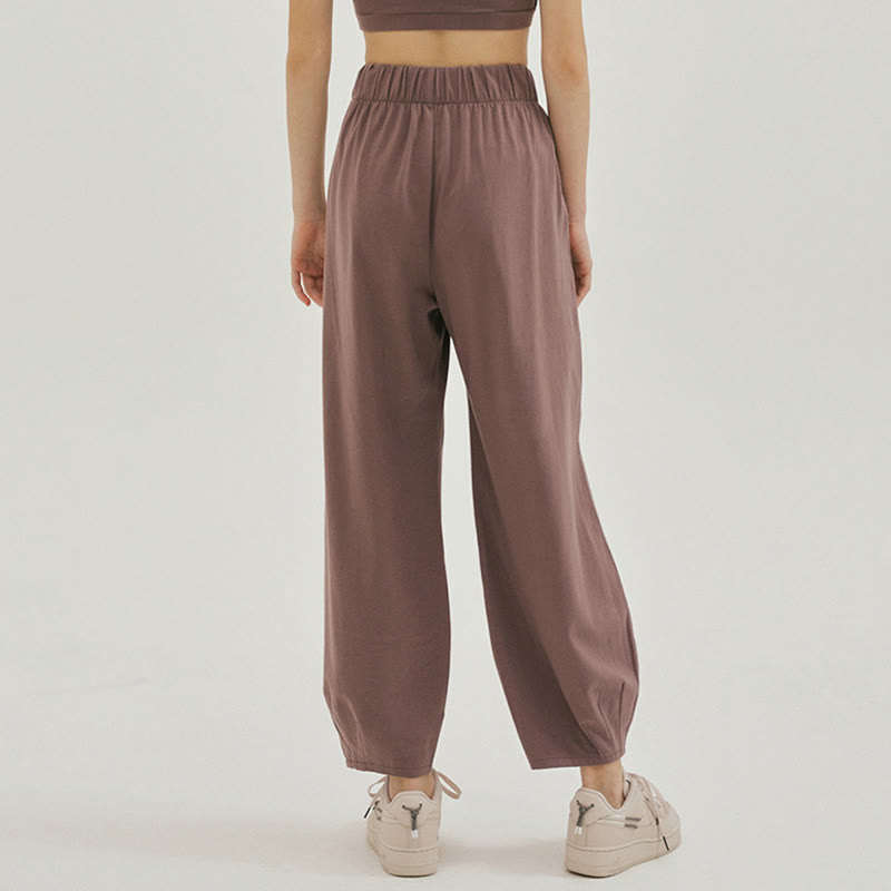 Buddha Stones Casual Plain Breathable Loose Women's Leica Harem Pants With Pockets - image 22