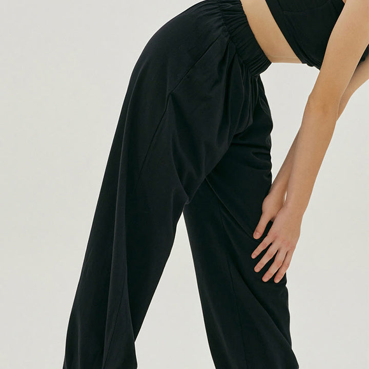 Buddha Stones Casual Plain Breathable Loose Women's Leica Harem Pants With Pockets - image 9