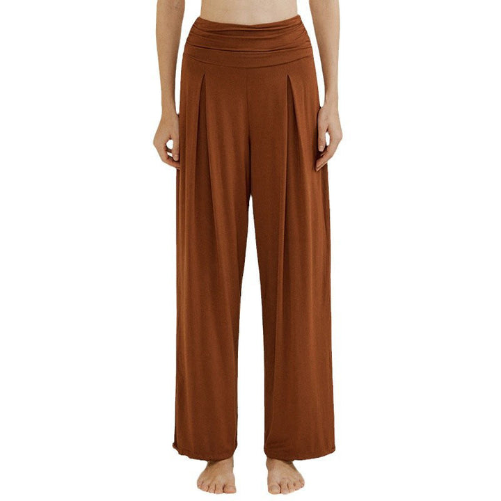 Buddha Stones Casual Plain High Waist Loose Fit Women's Leica Wide Leg Pants - image 2