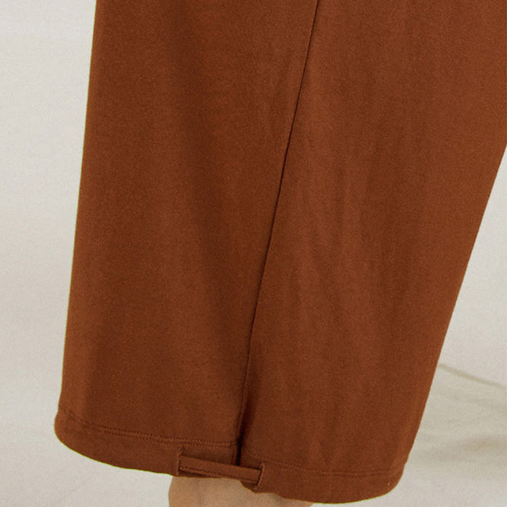 Buddha Stones Casual Plain High Waist Loose Fit Women's Leica Wide Leg Pants - image 9