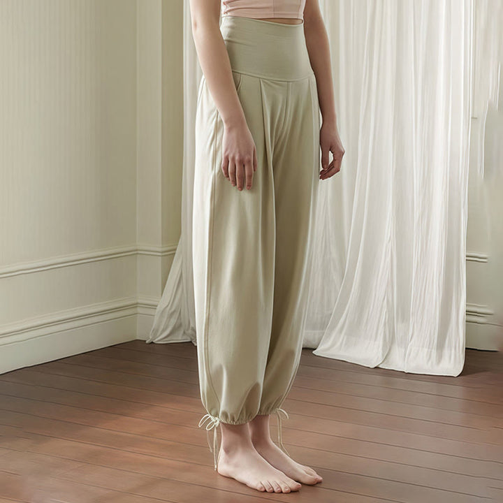 Buddha Stones Casual Plain Drawstring Hems Women's Leica Pants With Pockets - image 16