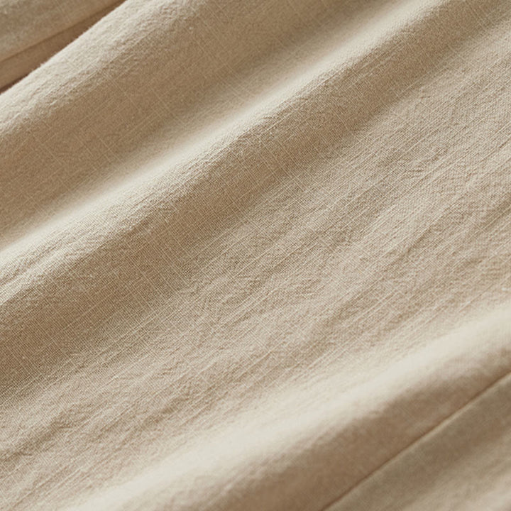 Buddha Stones Casual Plain Loose Straight Leg Women's Ramie Cotton Wide Leg Pants With Pockets - image 27