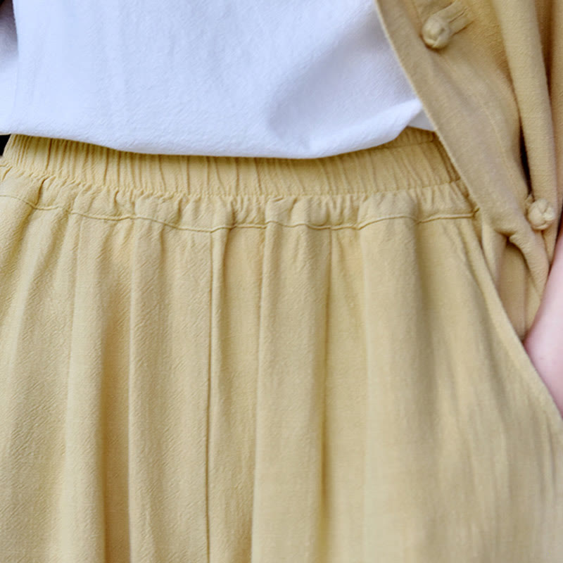 Buddha Stones Casual Plain Loose Women's Linen Pants With Pockets - image 24