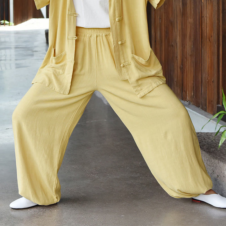 Buddha Stones Casual Plain Loose Women's Linen Pants With Pockets - image 21