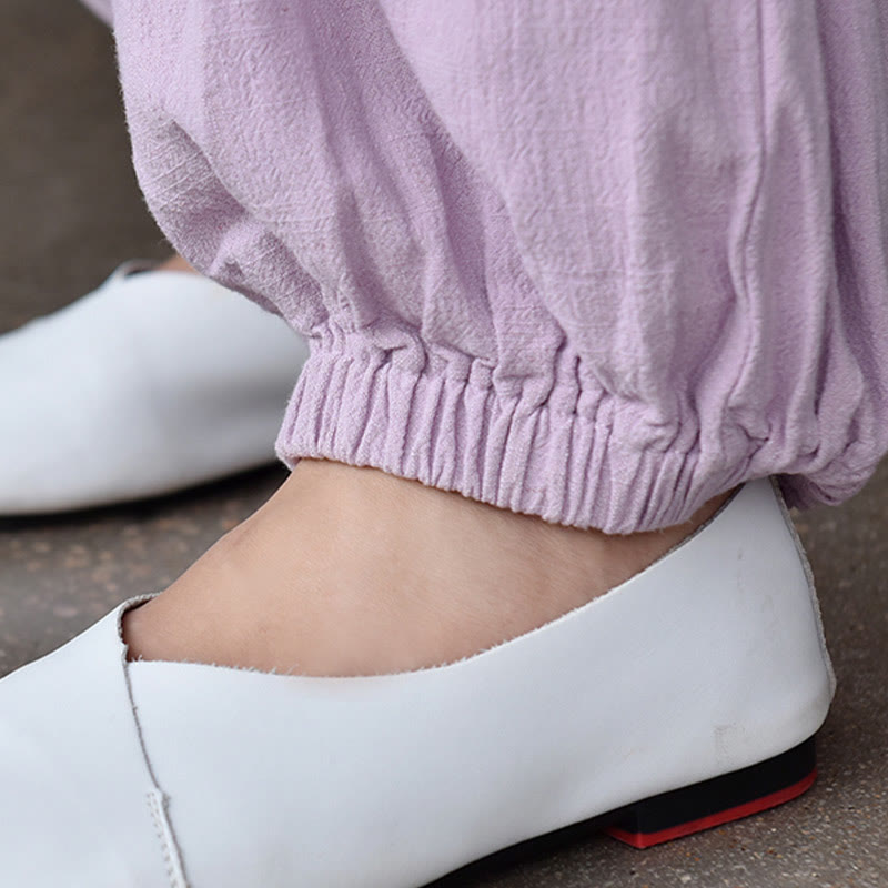 Buddha Stones Casual Plain Loose Women's Linen Pants With Pockets - image 28