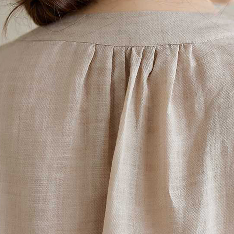 Buddha Stones 2Pcs Cotton Embroidery Flowers Shirt Top Pants Meditation Zen Tai Chi Clothing Women's Set - image 22