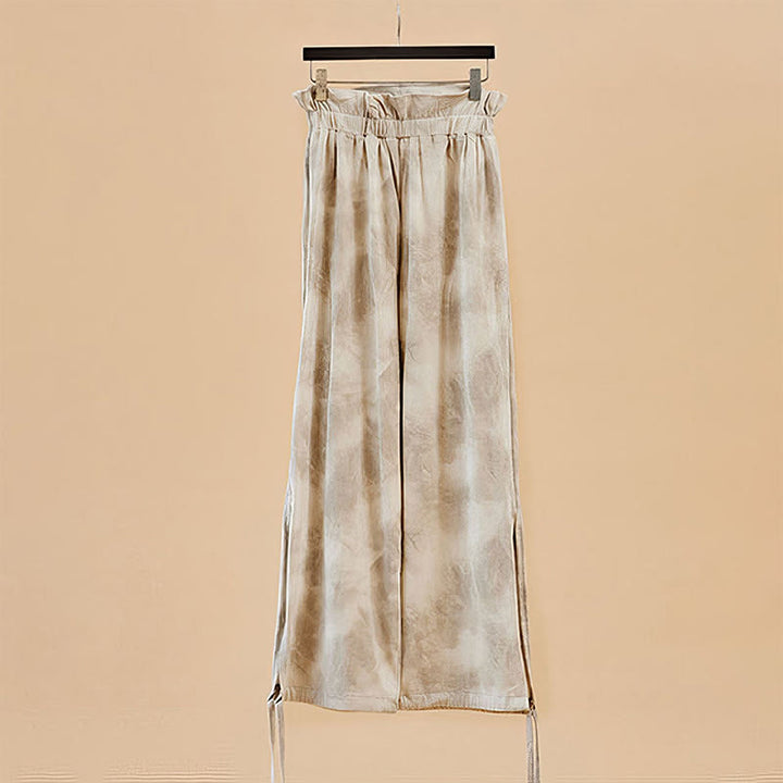 Buddha Stones Casual Trouser Leg Ties Ink Printing Women's Spandex Pants - image 7