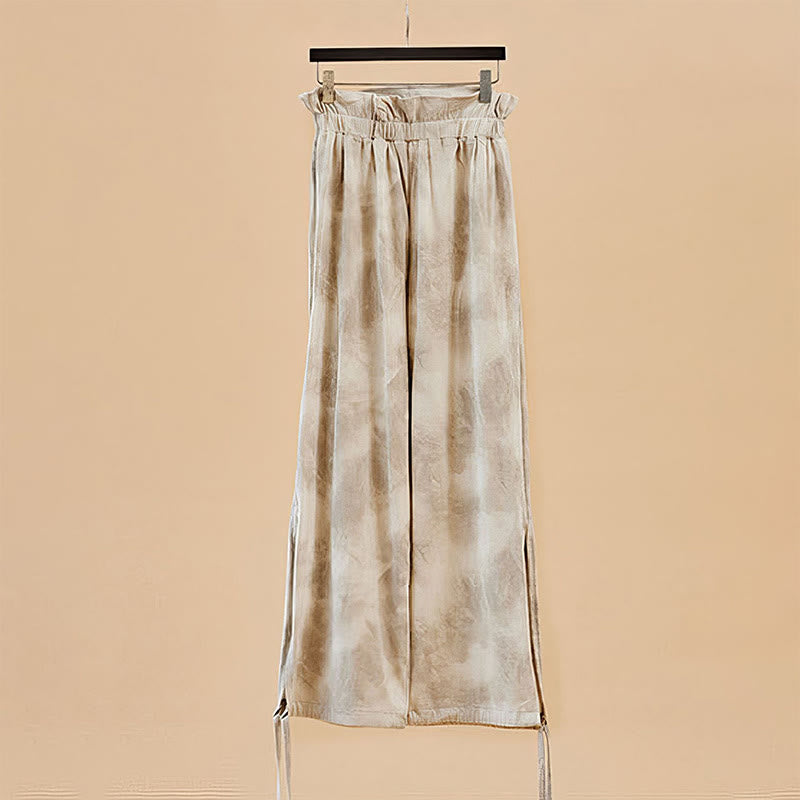 Buddha Stones Casual Trouser Leg Ties Ink Printing Women's Spandex Pants - image 8