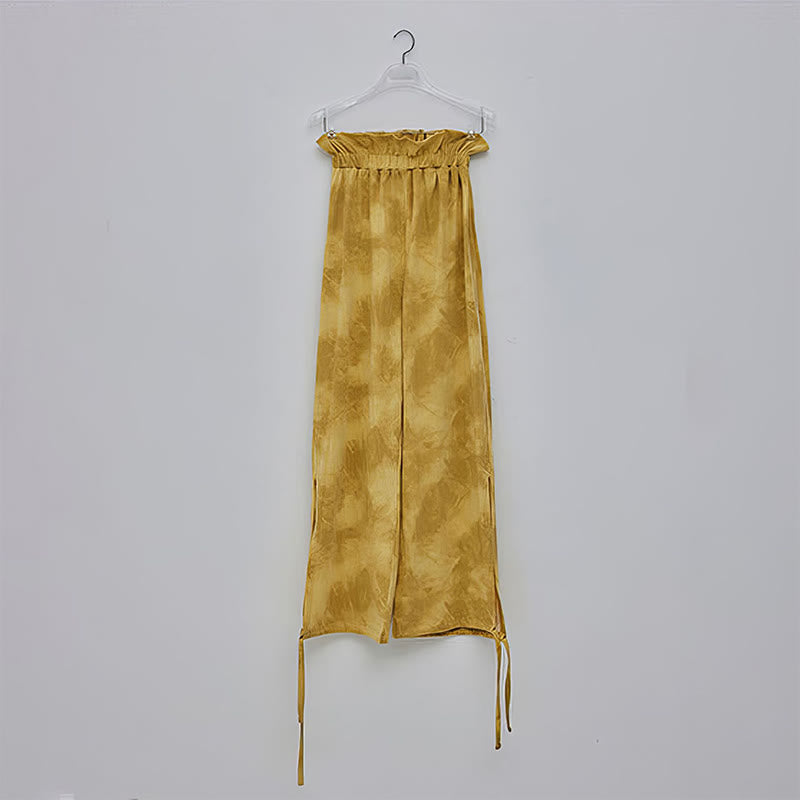 Buddha Stones Casual Trouser Leg Ties Ink Printing Women's Spandex Pants - image 11