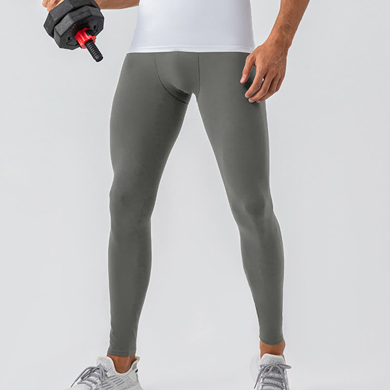 Buddha Stones Plain High Waist Elastic Breathable Sports Men's Leggings Pants - image 13