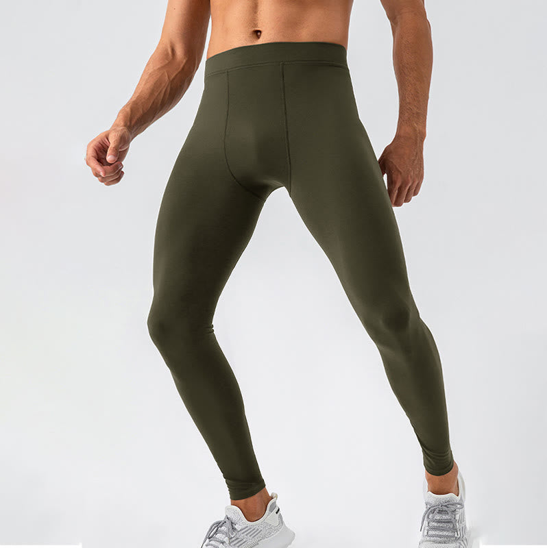 Buddha Stones Plain High Waist Elastic Breathable Sports Men's Leggings Pants - image 32