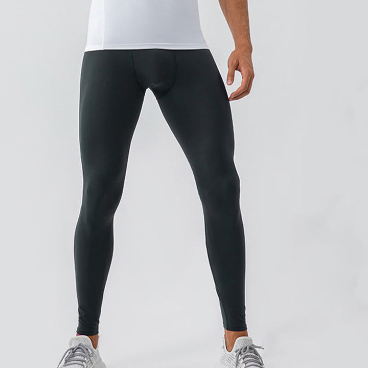 Buddha Stones Plain High Waist Elastic Breathable Sports Men's Leggings Pants - image 20