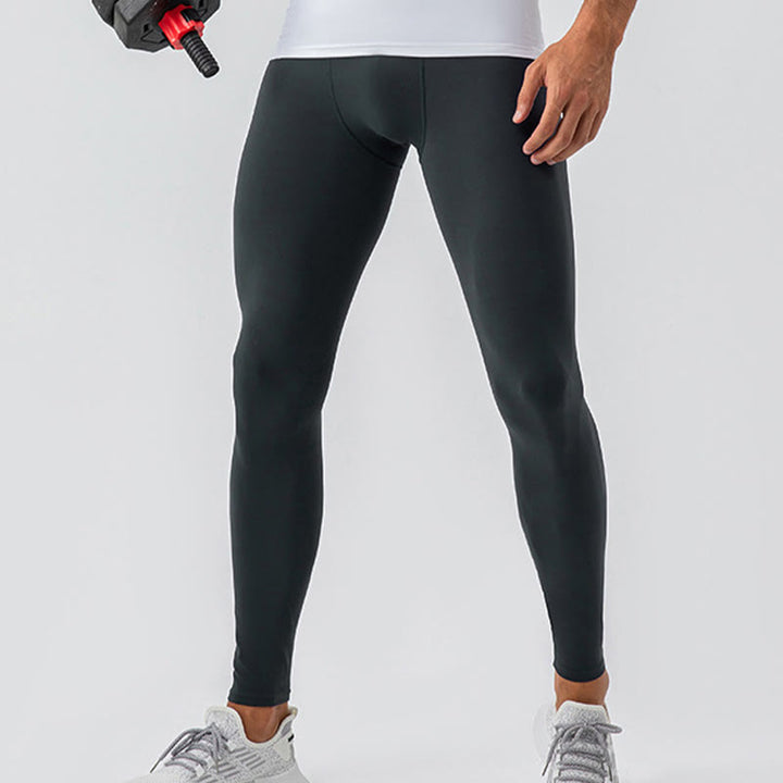 Buddha Stones Plain High Waist Elastic Breathable Sports Men's Leggings Pants - image 22