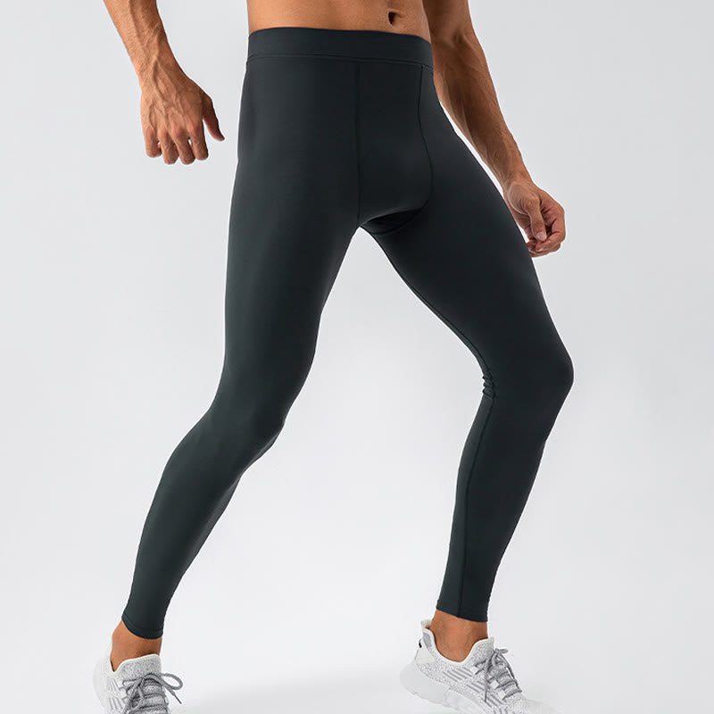 Buddha Stones Plain High Waist Elastic Breathable Sports Men's Leggings Pants - image 18