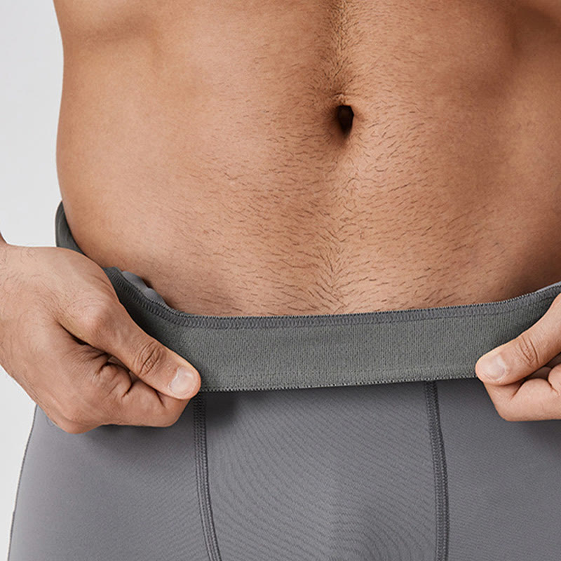 Buddha Stones Solid Color High Waist Elastic Breathable Sports Men's Leggings Pants With Back Zipper Pocket - image 11