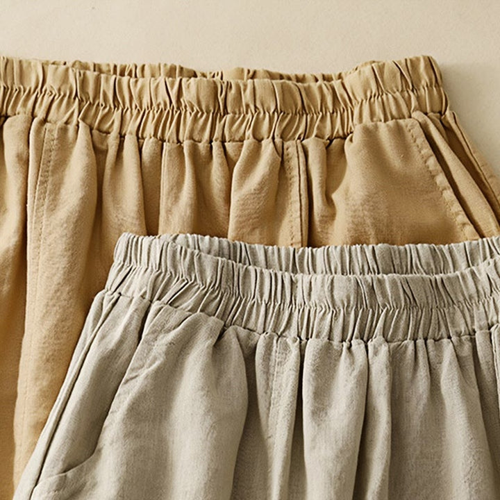 Buddha Stones Casual Embroidery Patchwork Fabric 7-8 Length Cropped Pants Women's Cotton Harem Pants With Pockets - image 18