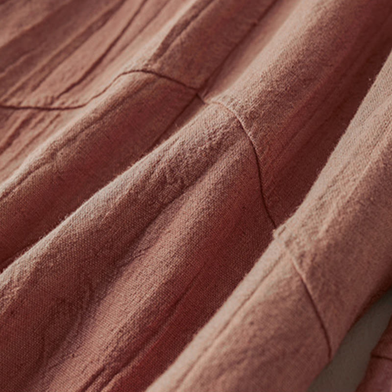 Buddha Stones Casual Loose Straight Leg 7-8 Length Cropped Pants Women's Cotton Harem Pants With Pockets - image 4