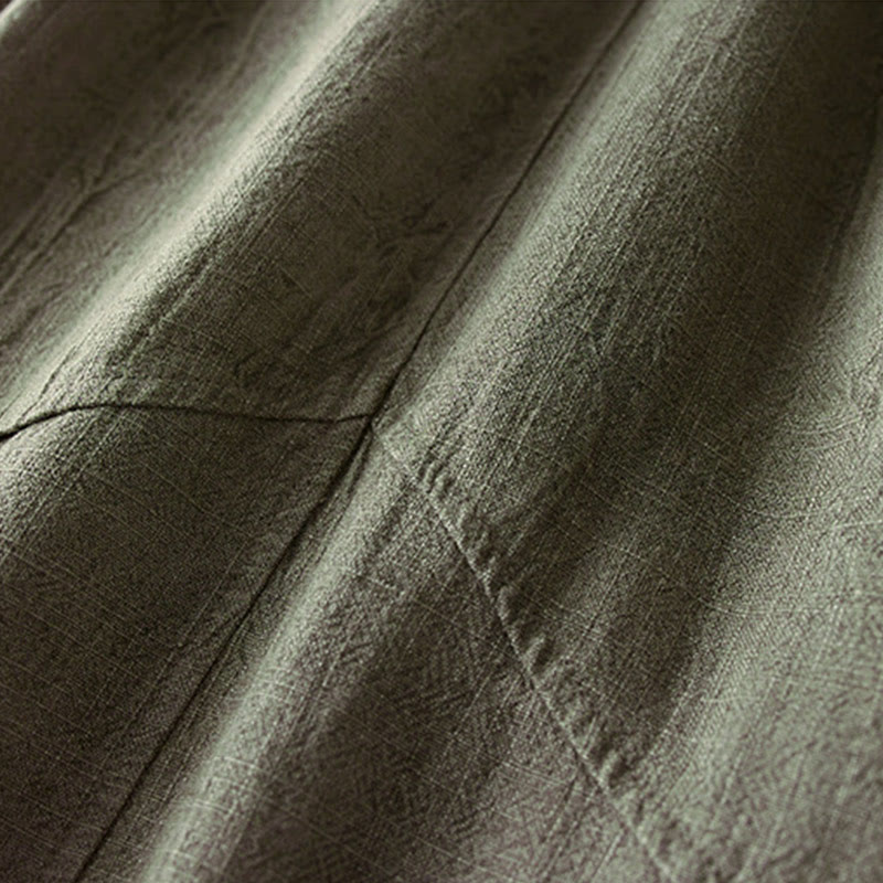 Buddha Stones Casual Loose Straight Leg 7-8 Length Cropped Pants Women's Cotton Harem Pants With Pockets - image 13